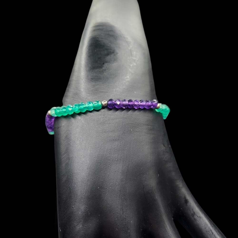 Amethyst and Onyx Bracelet